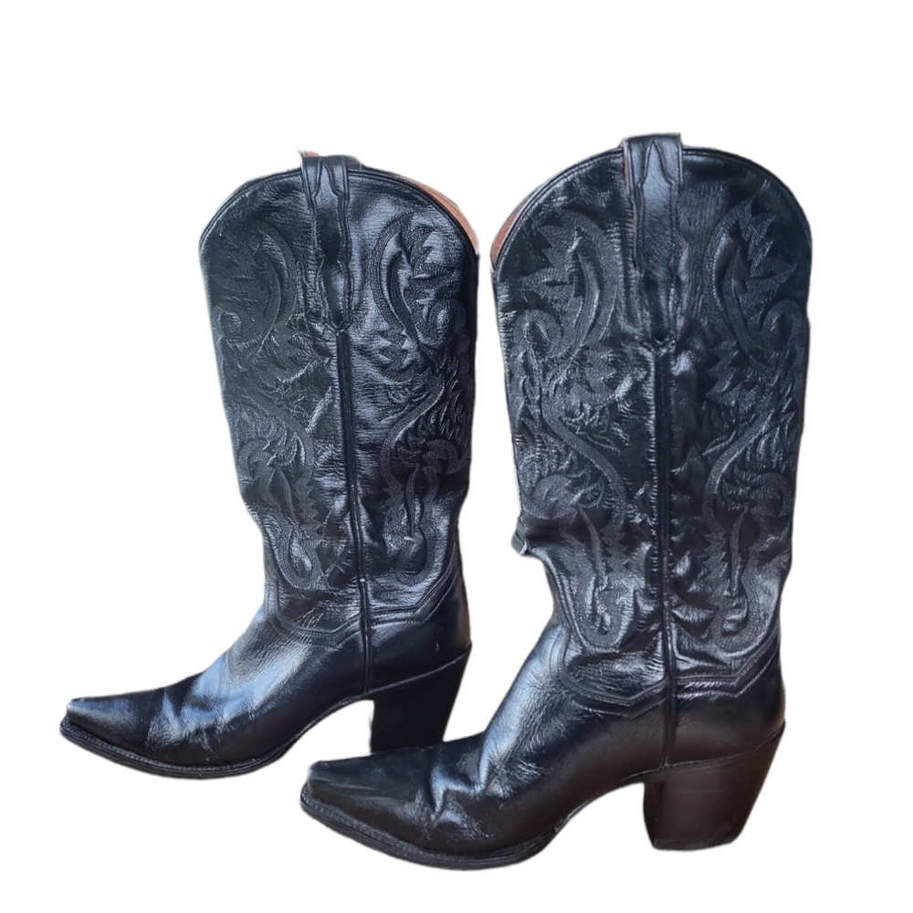 Dan Post genuine leather upper and leather sole western boots size 8 M